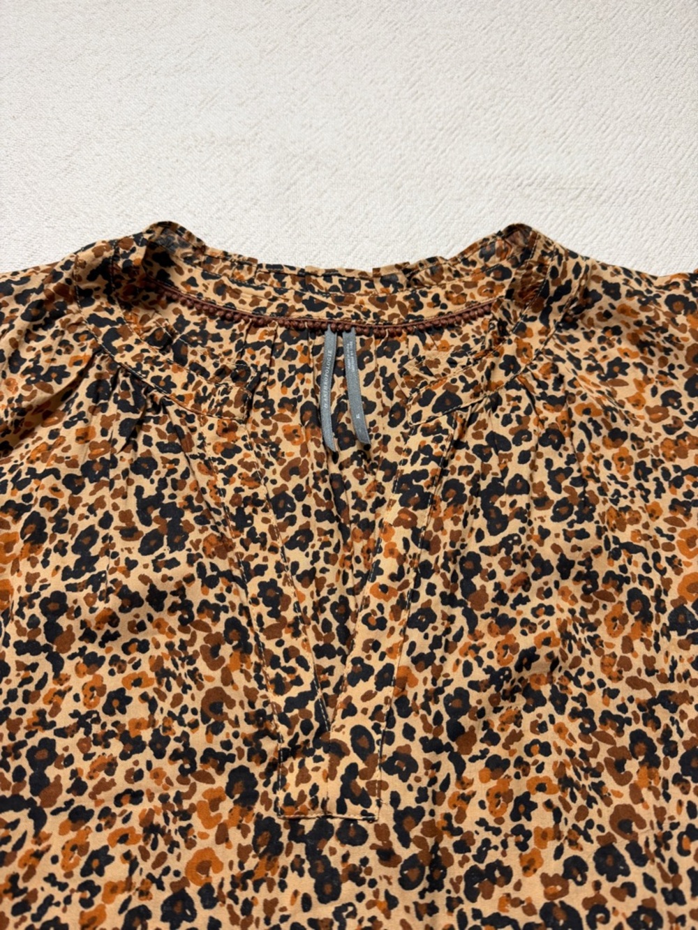 Anthropologie Ruffle Sleeve Animal Print Cheetah Tiered Dress XL Lightweight - Picture 5 of 8